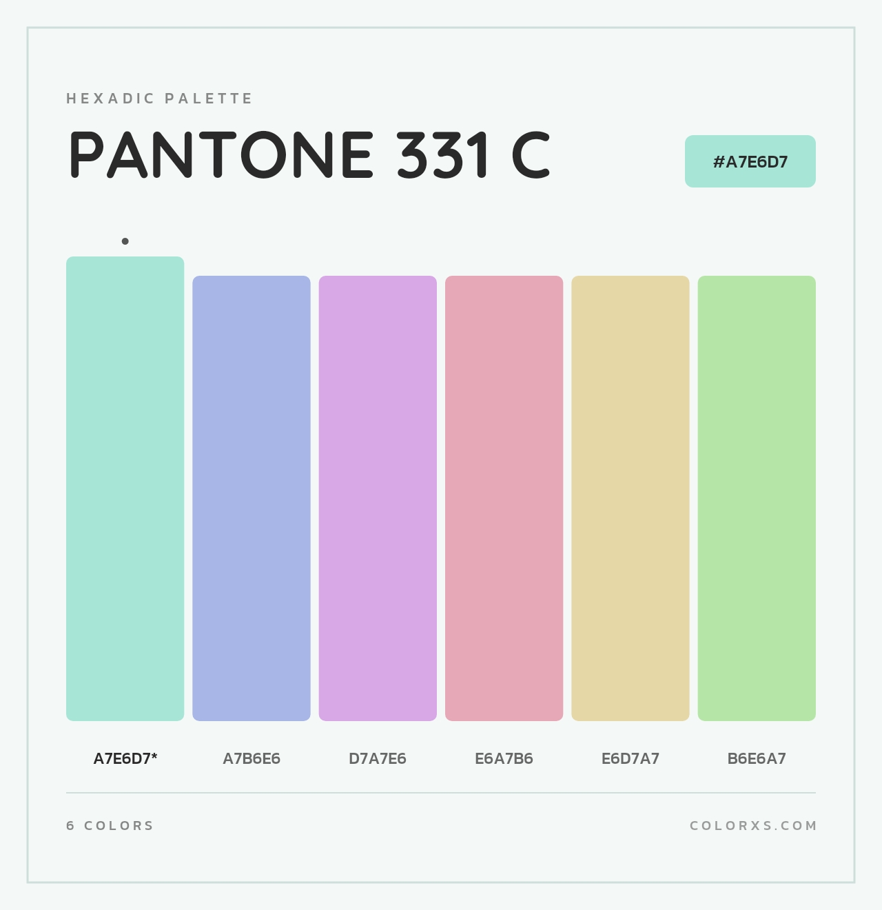 PANTONE 331 C - Hexadic Color Palette