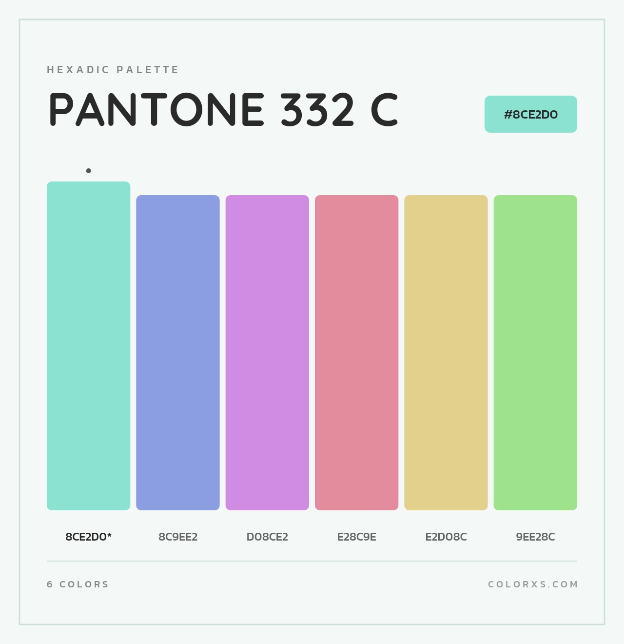 PANTONE 332 C - Hexadic Color Palette