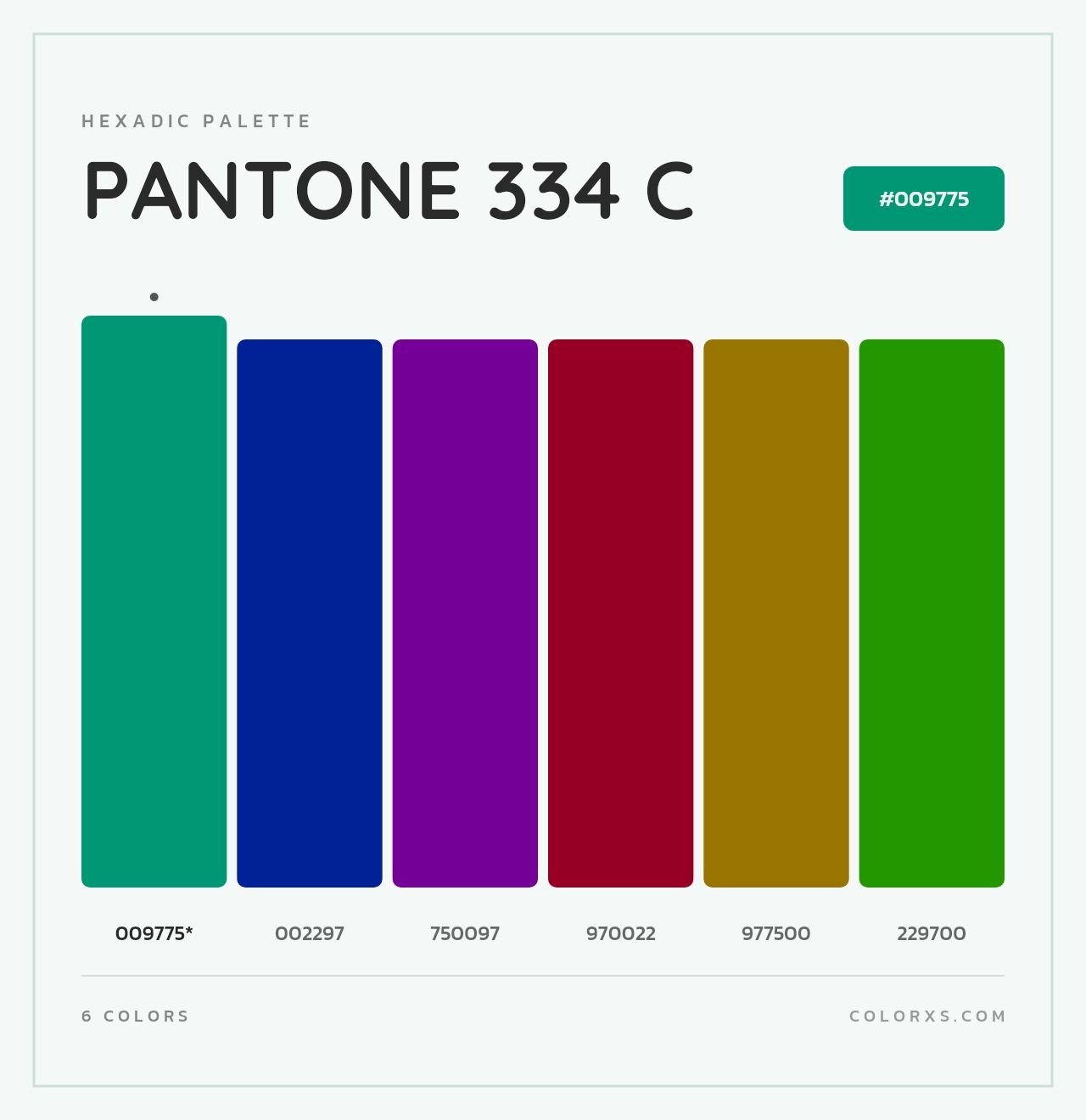 PANTONE 334 C - Hexadic Color Palette