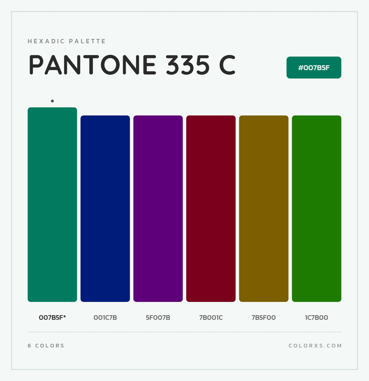 PANTONE 335 C - Hexadic Color Palette