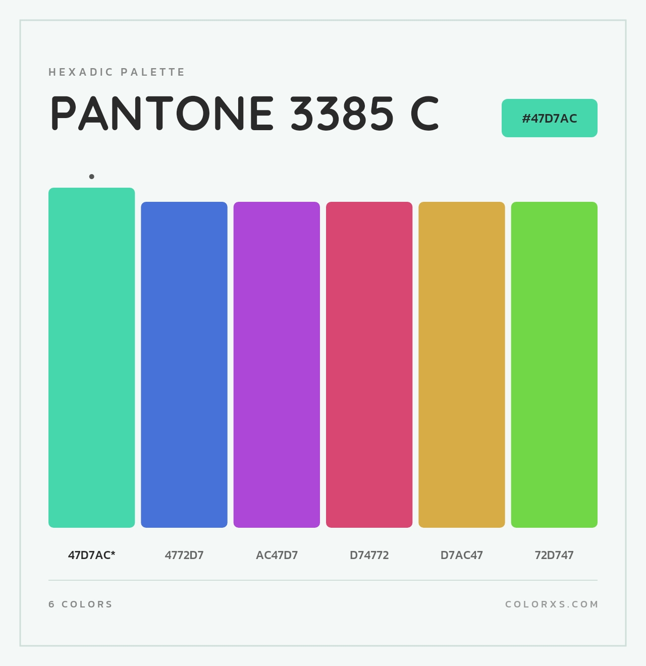PANTONE 3385 C - Hexadic Color Palette