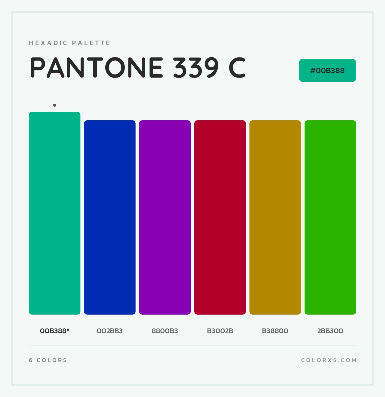 PANTONE 339 C - Hexadic Color Palette