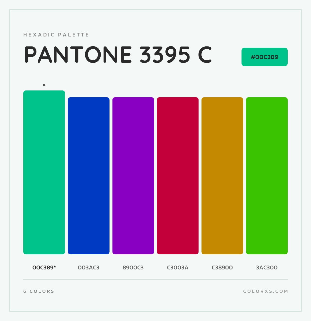 PANTONE 3395 C - Hexadic Color Palette