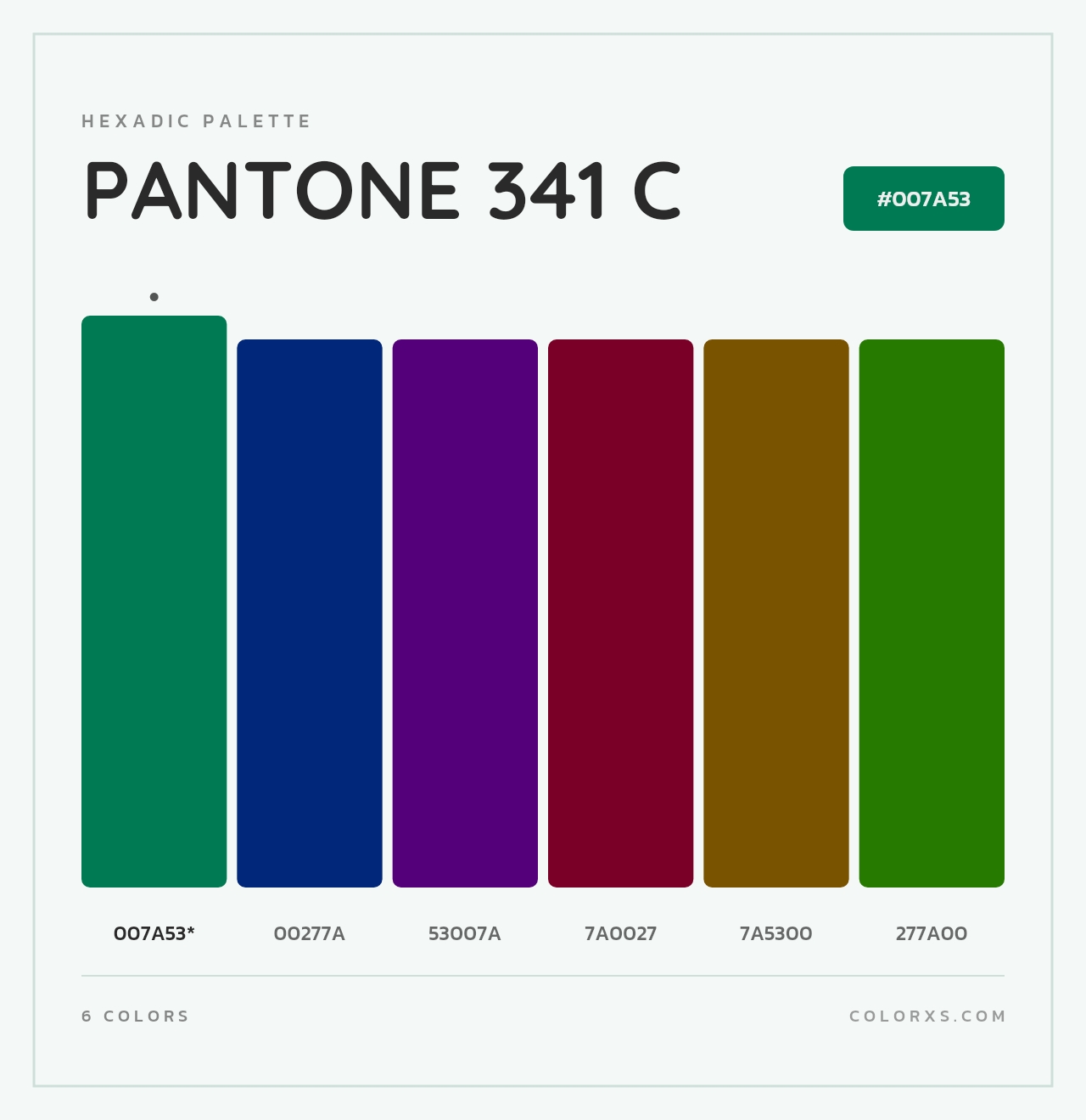 PANTONE 341 C - Hexadic Color Palette