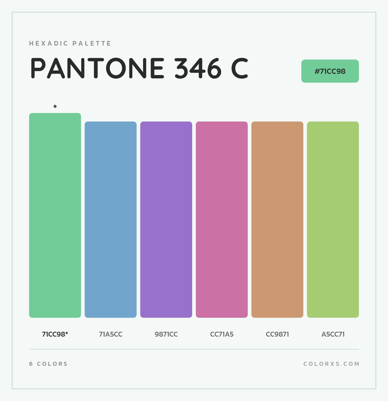 PANTONE 346 C - Hexadic Color Palette