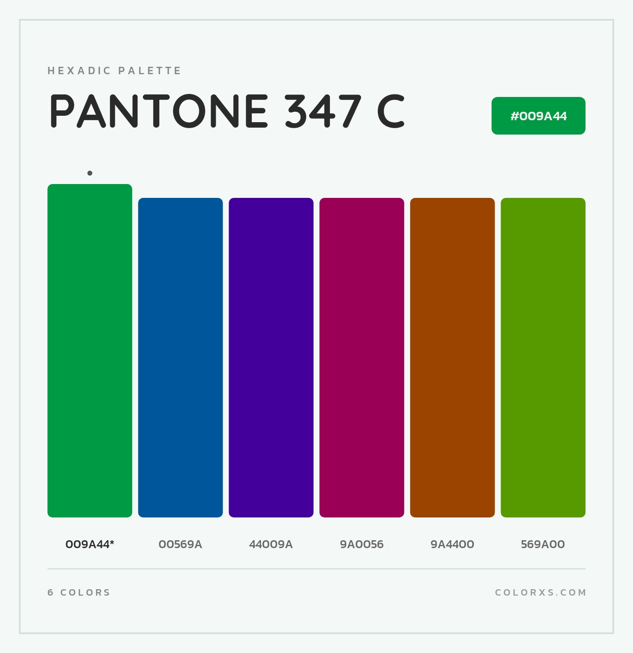 PANTONE 347 C - Hexadic Color Palette