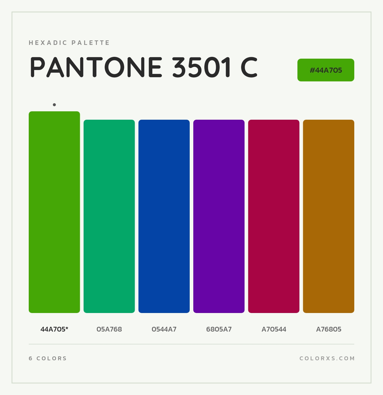 PANTONE 3501 C - Hexadic Color Palette