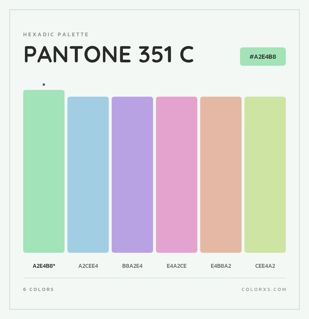 PANTONE 351 C - Hexadic Color Palette