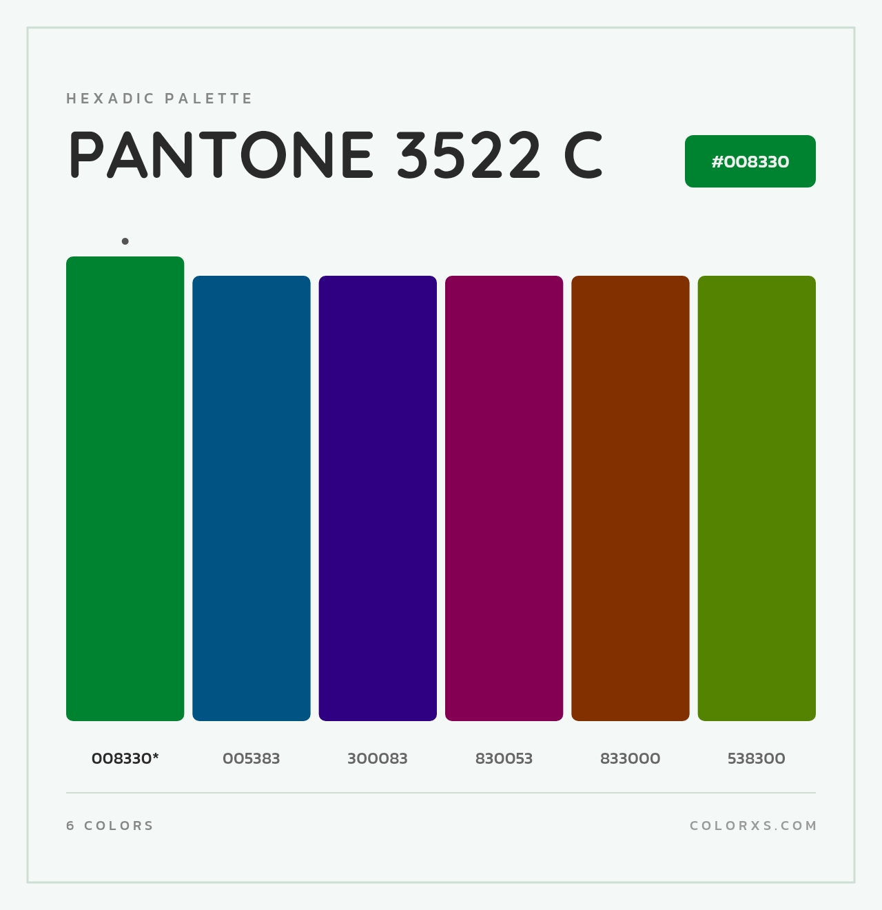 PANTONE 3522 C - Hexadic Color Palette