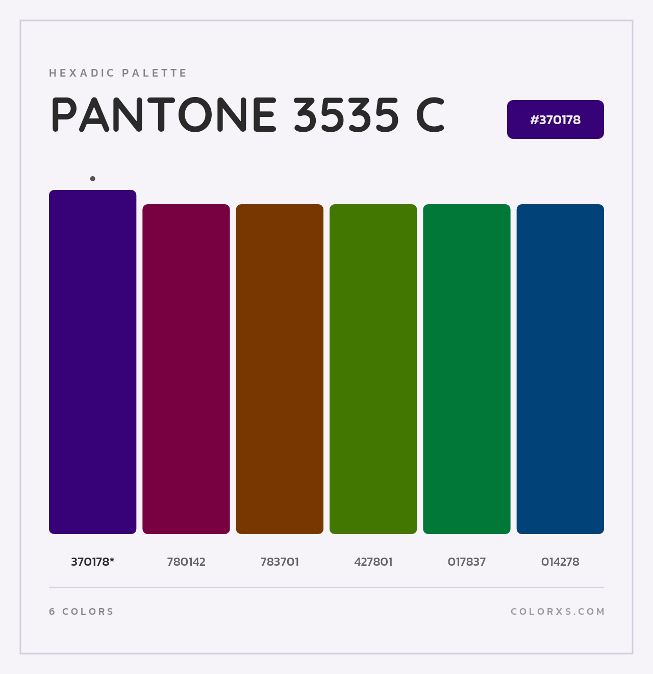 PANTONE 3535 C - Hexadic Color Palette