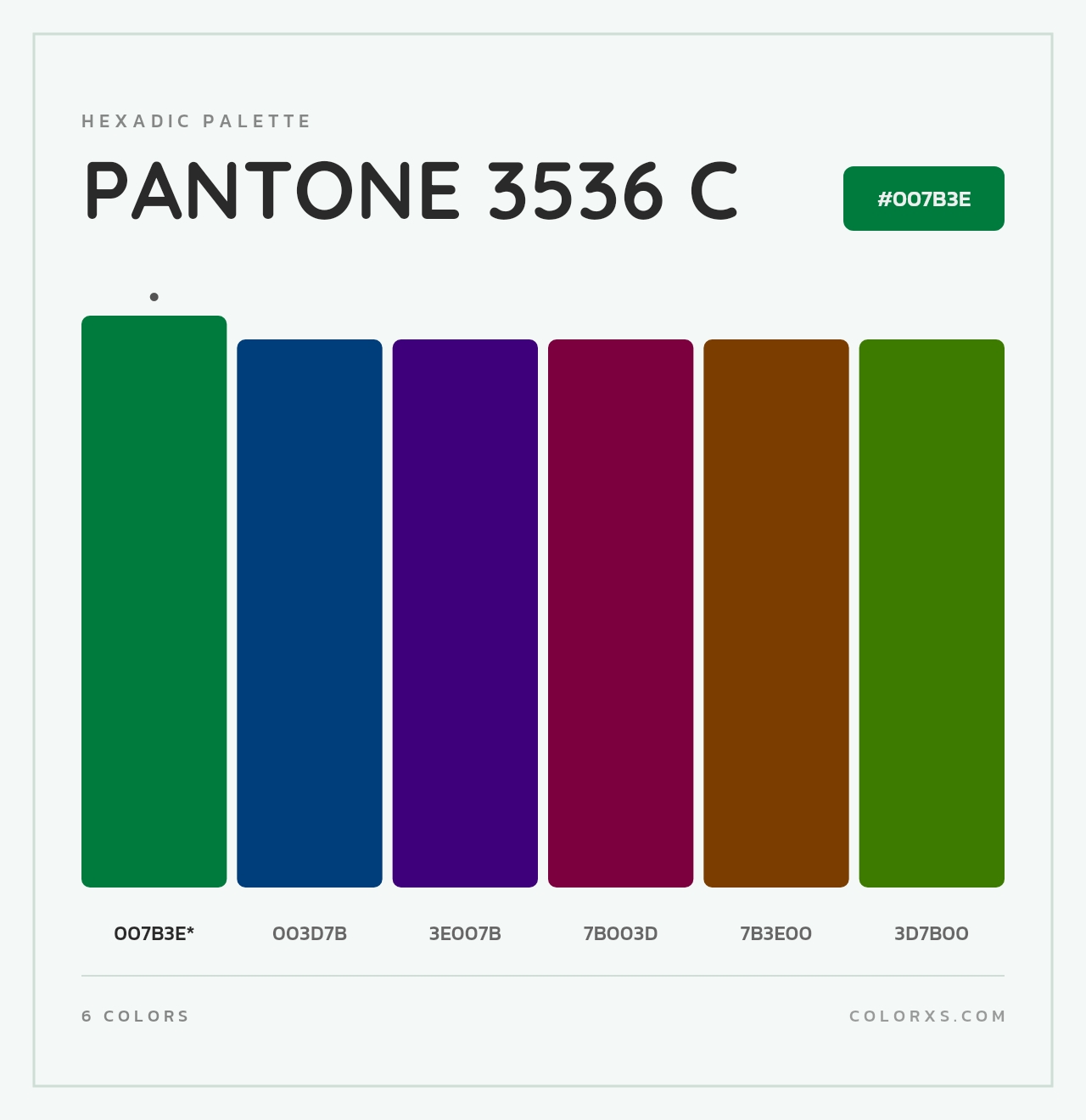 PANTONE 3536 C - Hexadic Color Palette