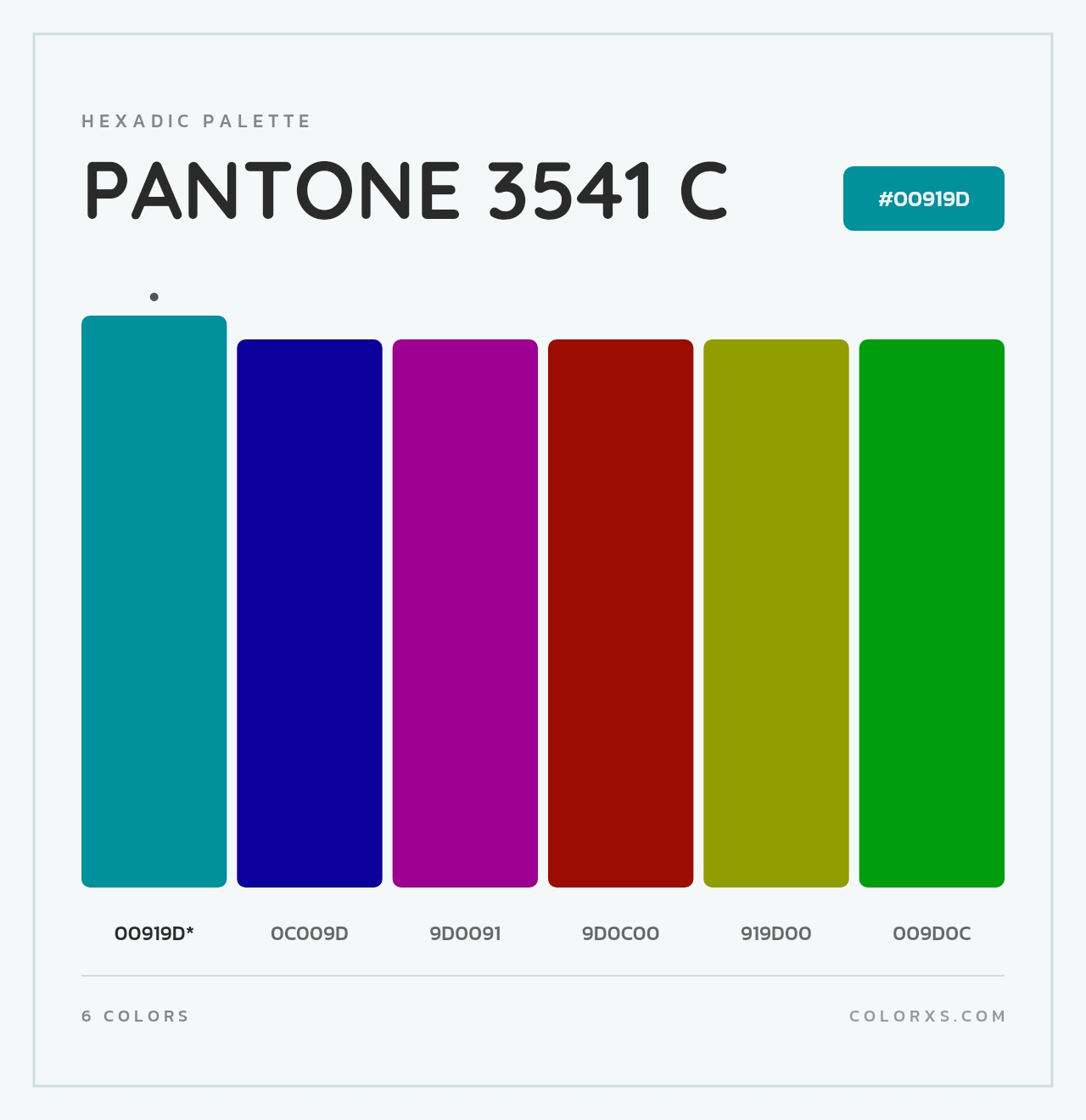 PANTONE 3541 C - Hexadic Color Palette