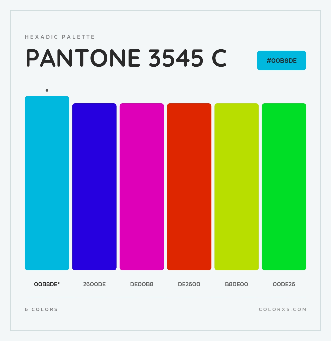 PANTONE 3545 C - Hexadic Color Palette