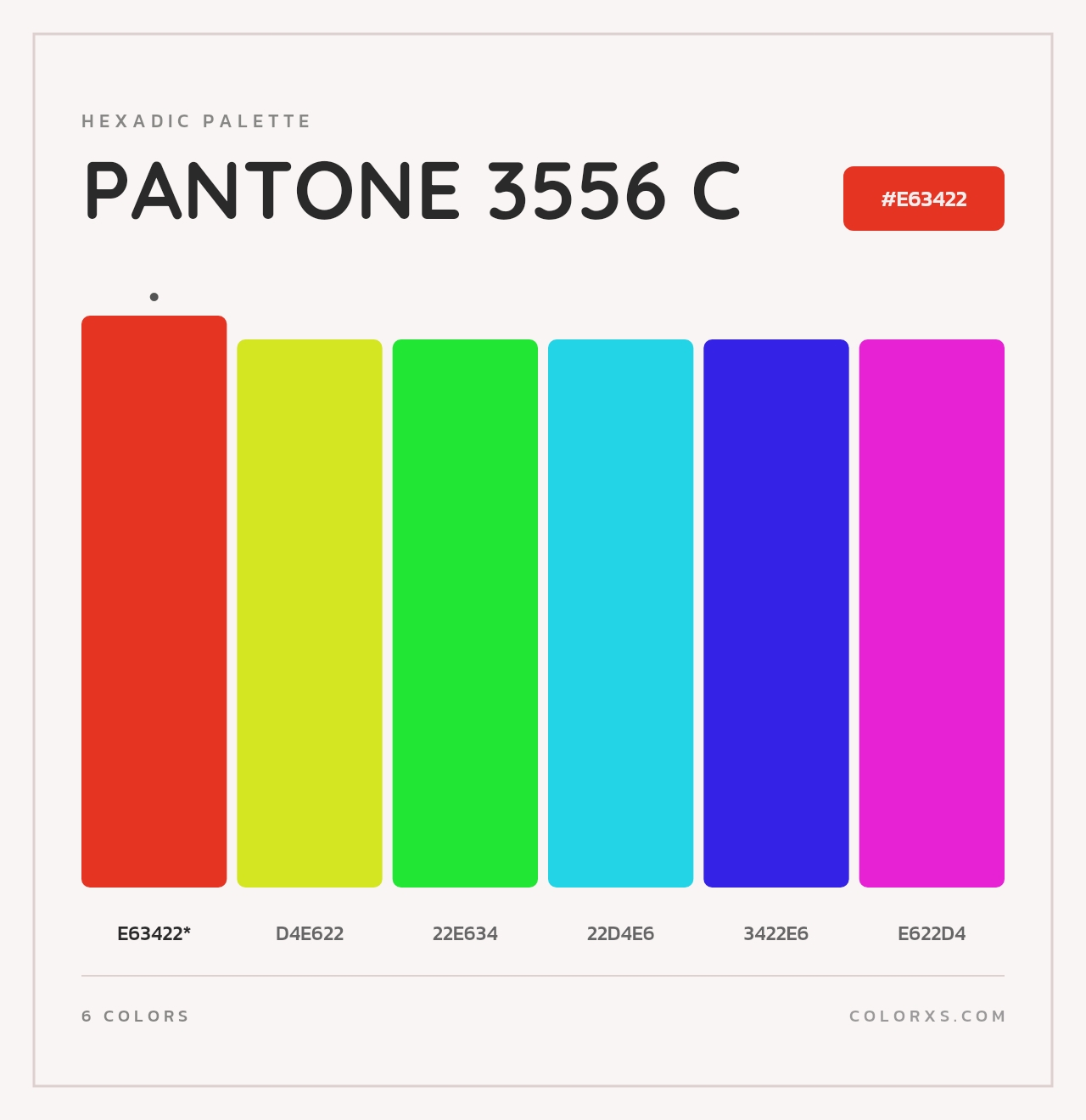 PANTONE 3556 C - Hexadic Color Palette