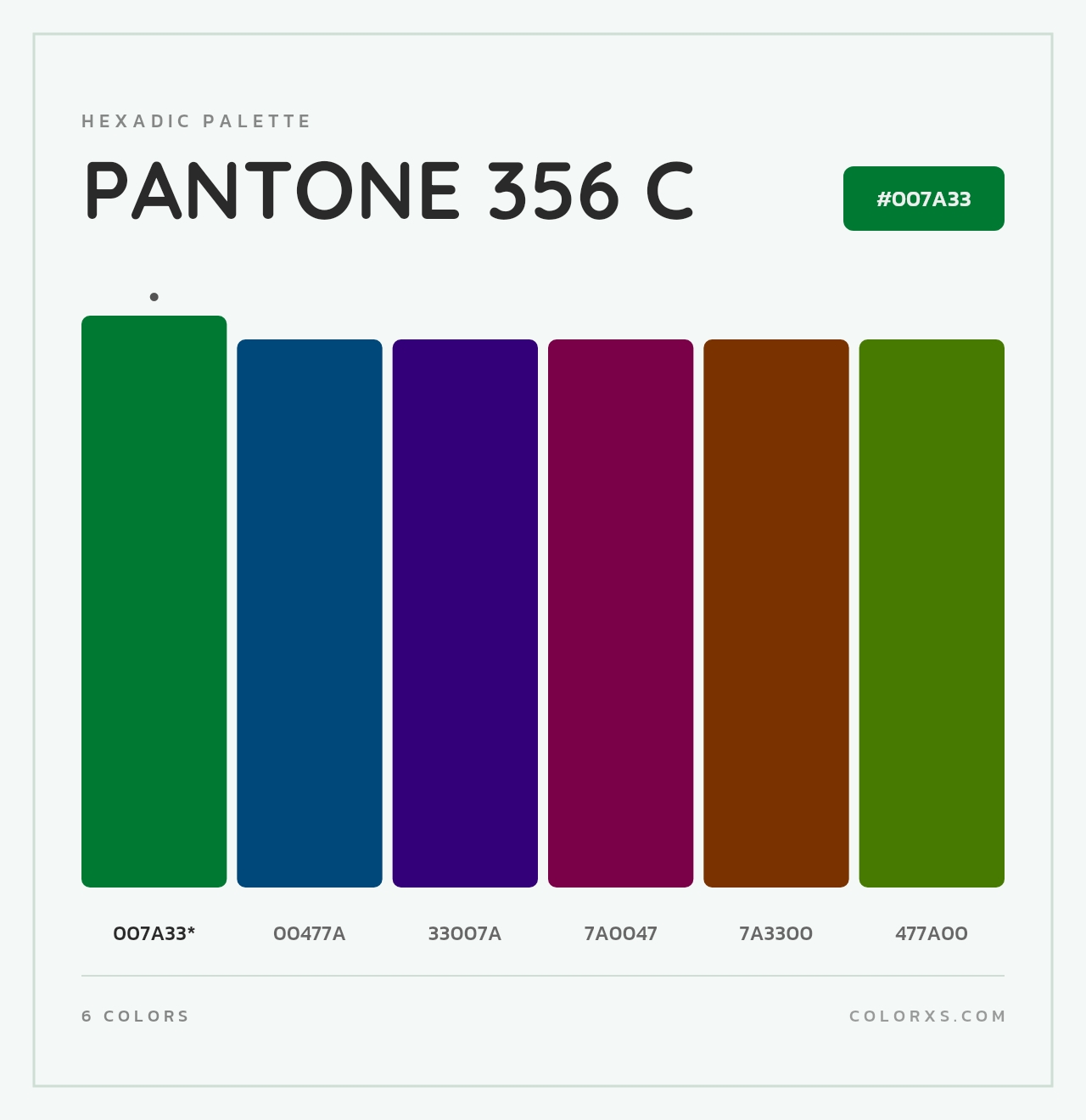PANTONE 356 C - Hexadic Color Palette
