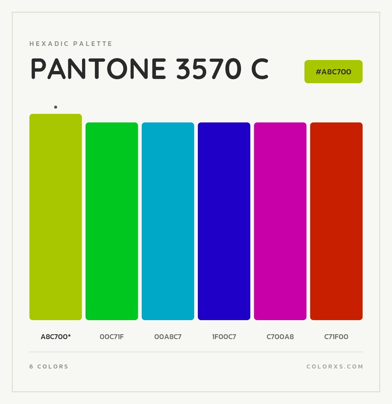 PANTONE 3570 C - Hexadic Color Palette