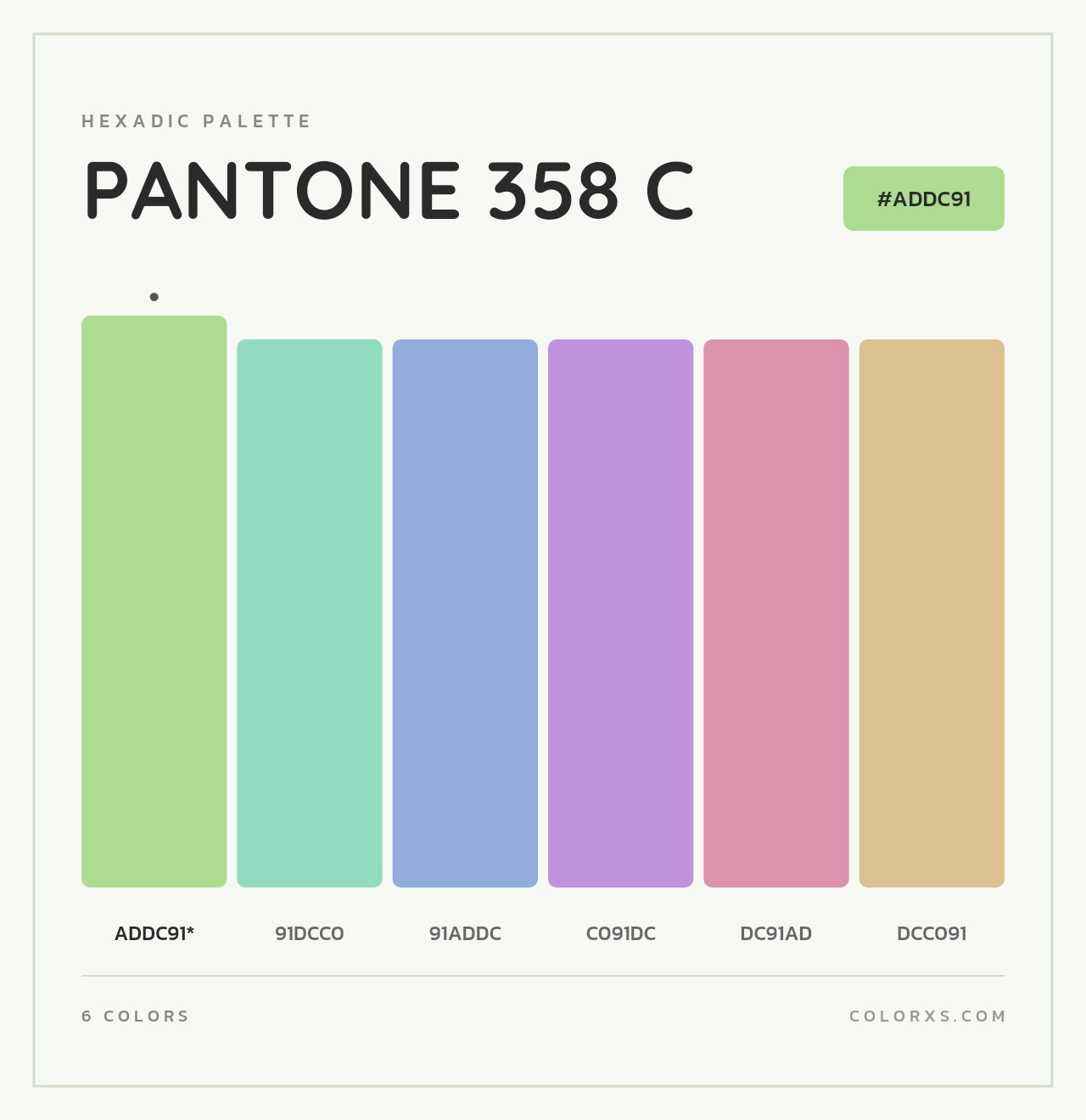 PANTONE 358 C - Hexadic Color Palette