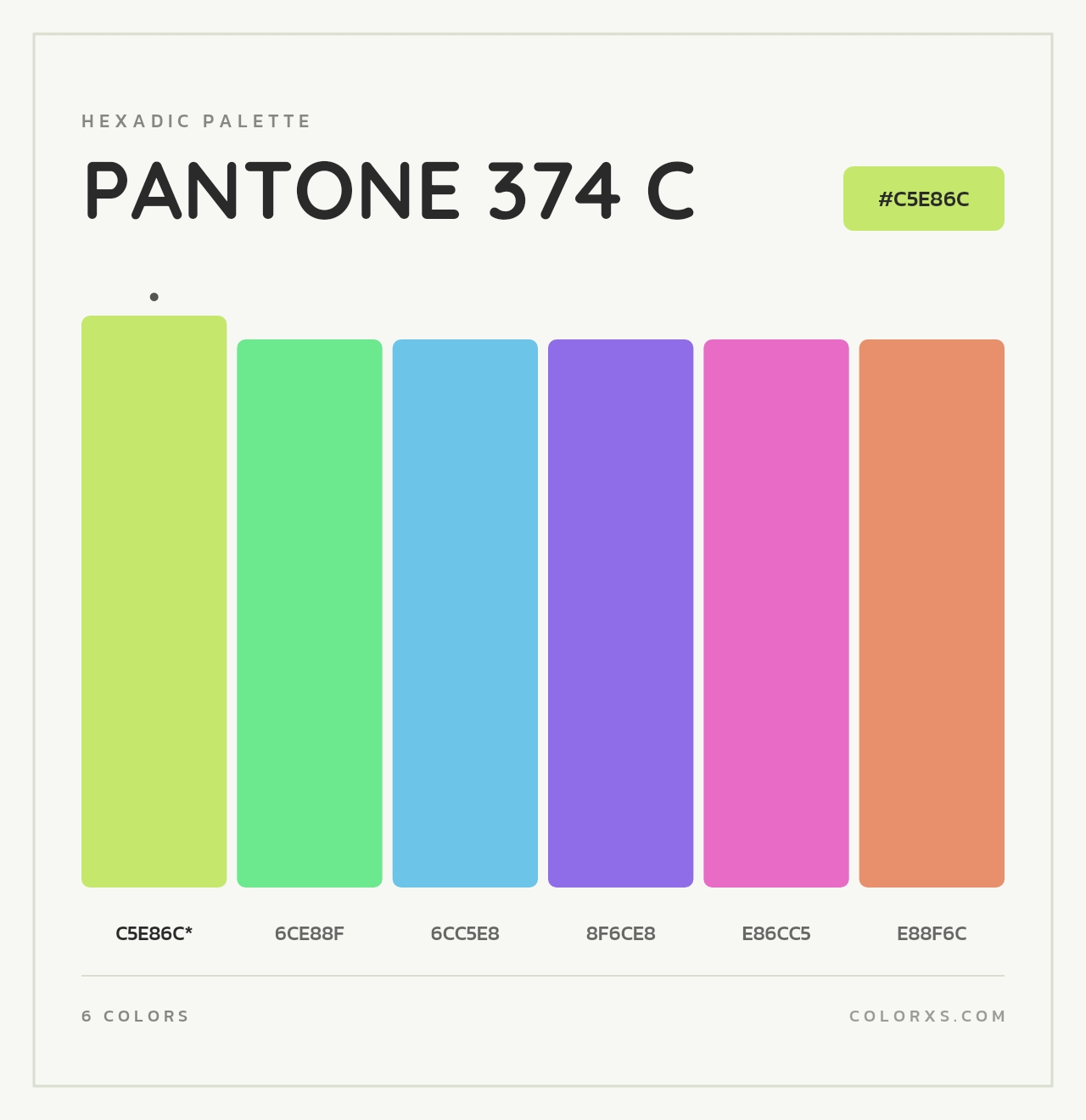 PANTONE 374 C - Hexadic Color Palette