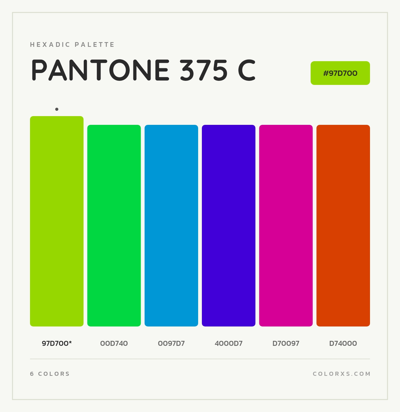 PANTONE 375 C - Hexadic Color Palette