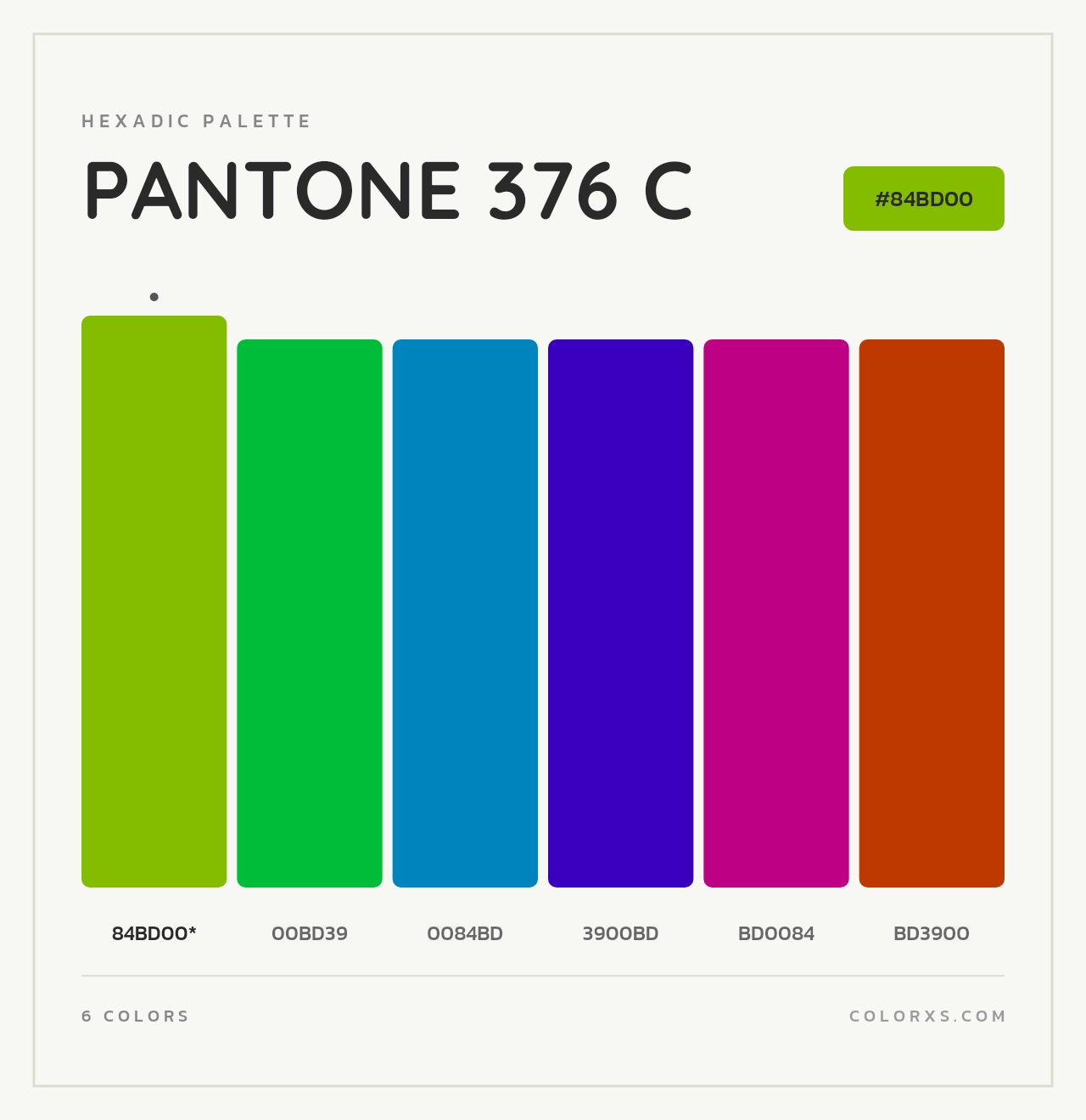 PANTONE 376 C - Hexadic Color Palette