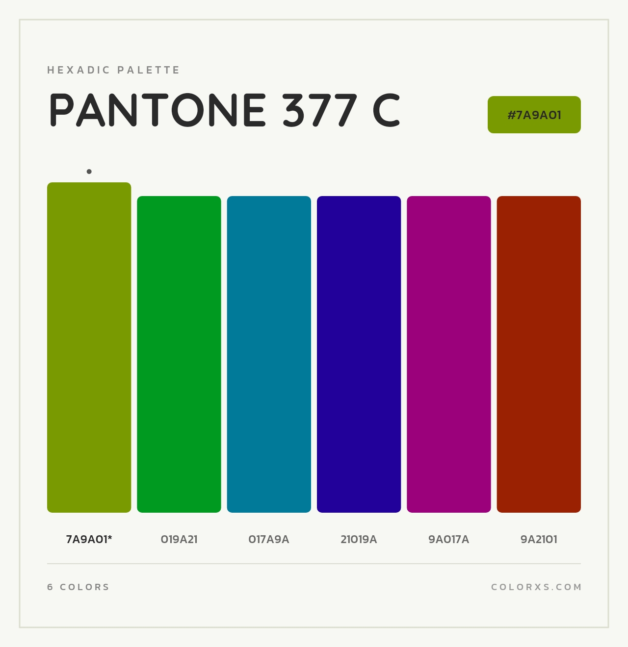 PANTONE 377 C - Hexadic Color Palette