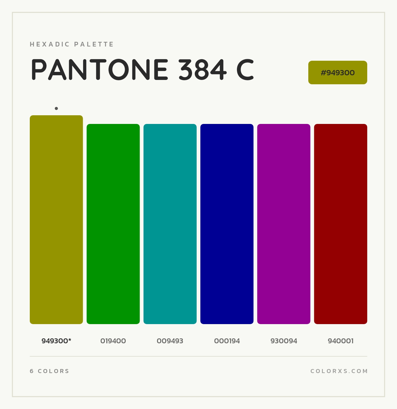 PANTONE 384 C - Hexadic Color Palette