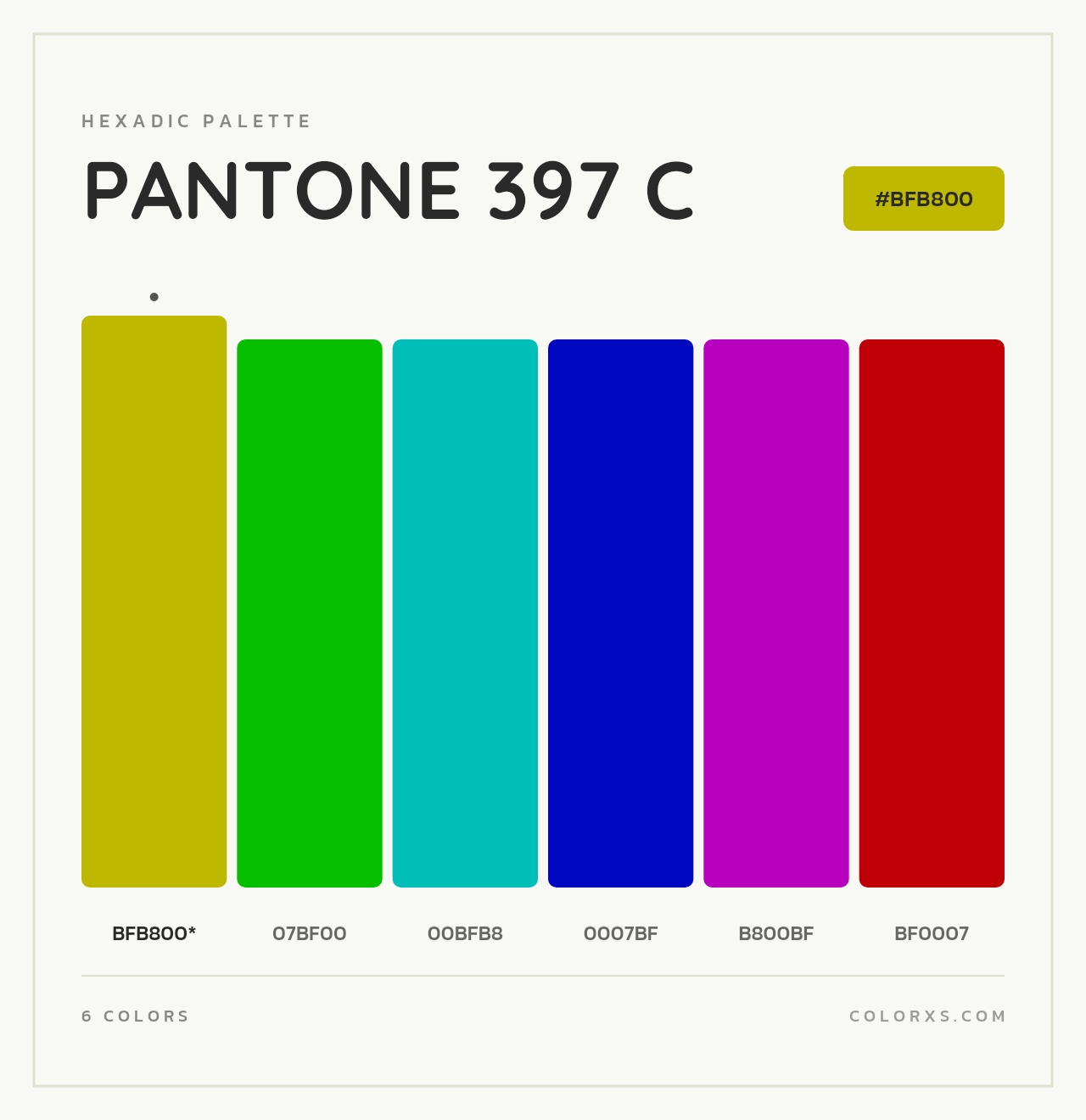 PANTONE 397 C - Hexadic Color Palette