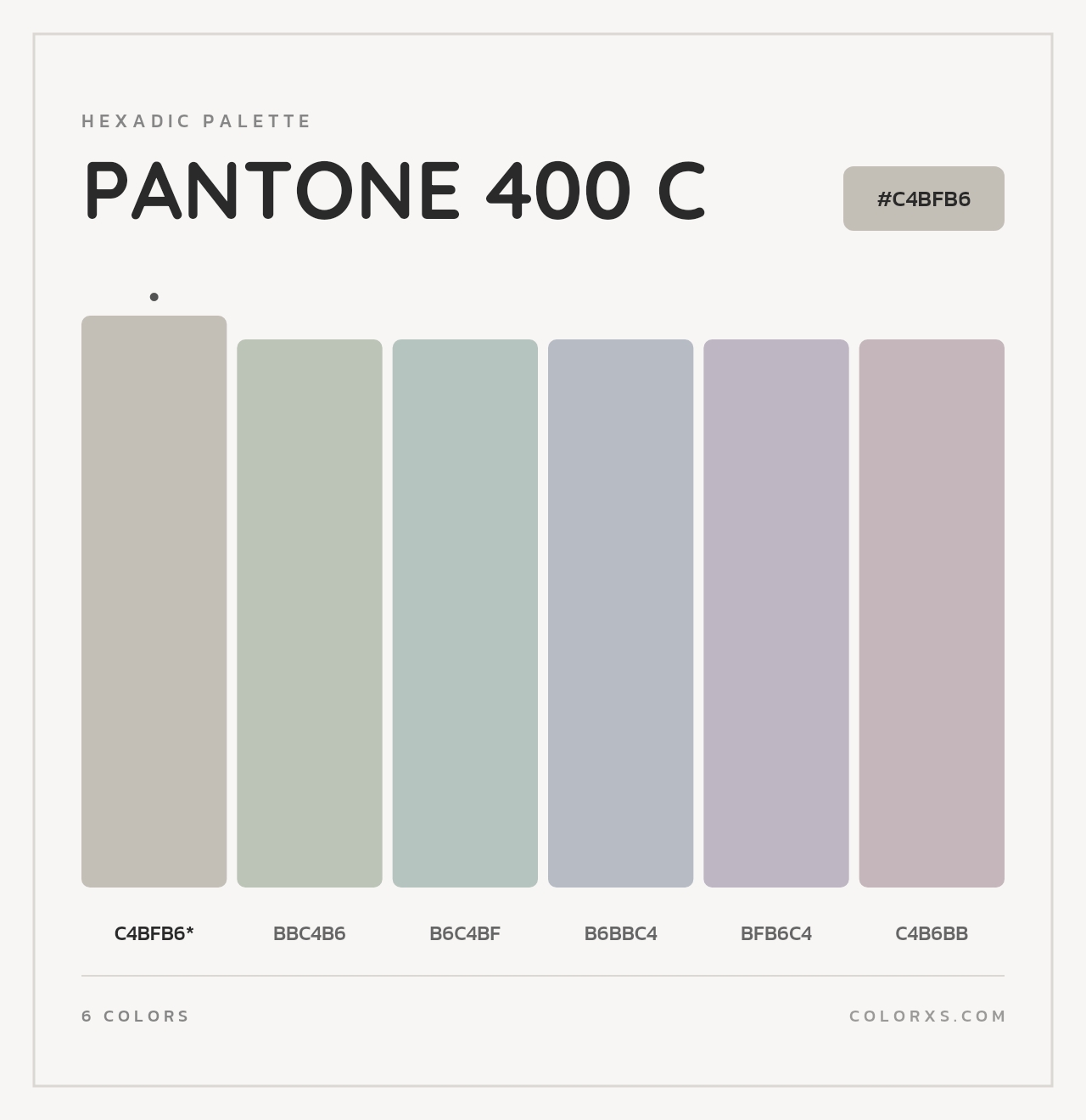 PANTONE 400 C - Hexadic Color Palette