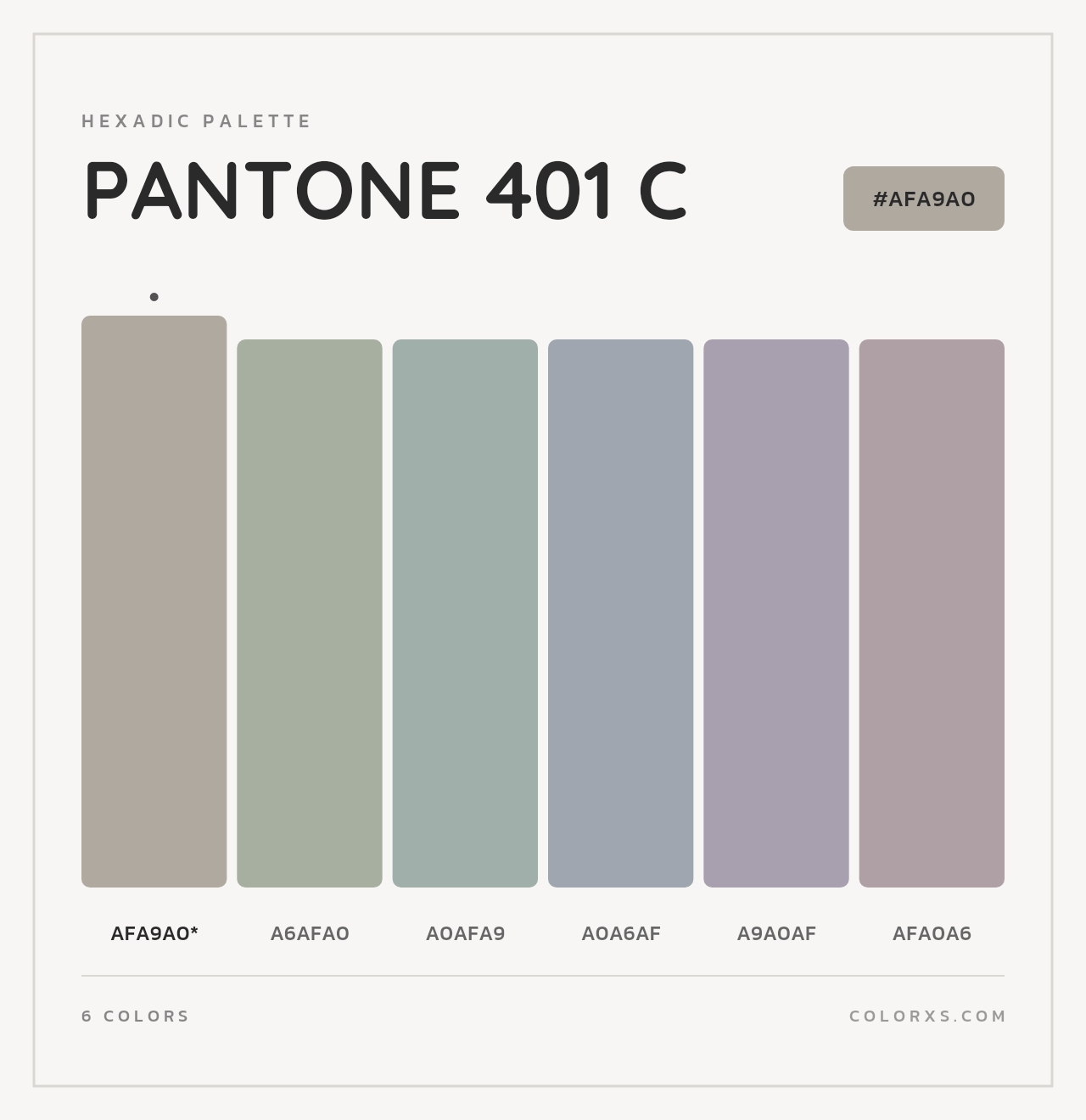 PANTONE 401 C - Hexadic Color Palette