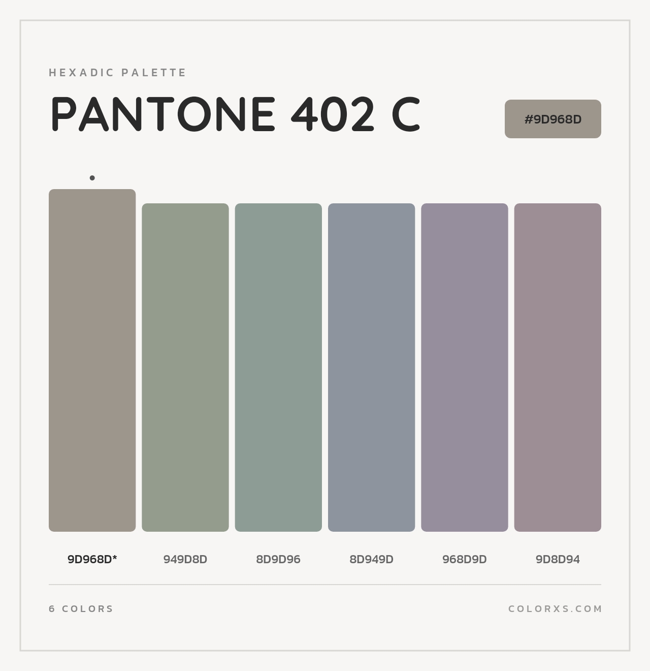 PANTONE 402 C - Hexadic Color Palette