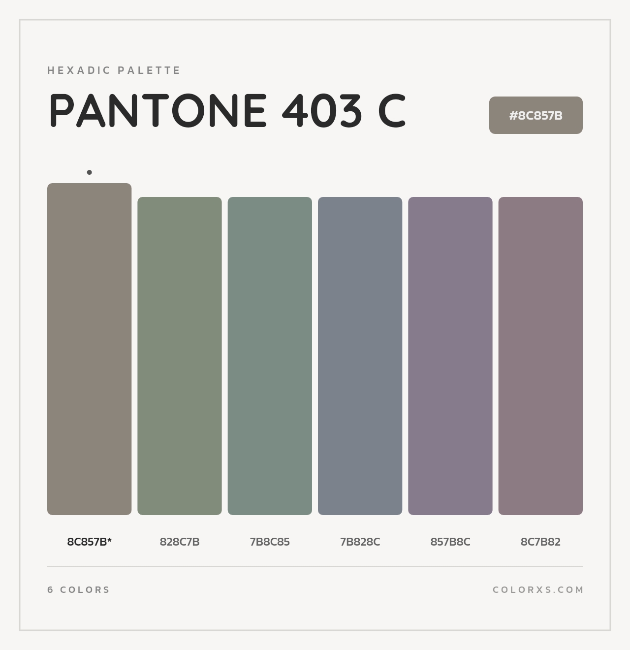 PANTONE 403 C - Hexadic Color Palette
