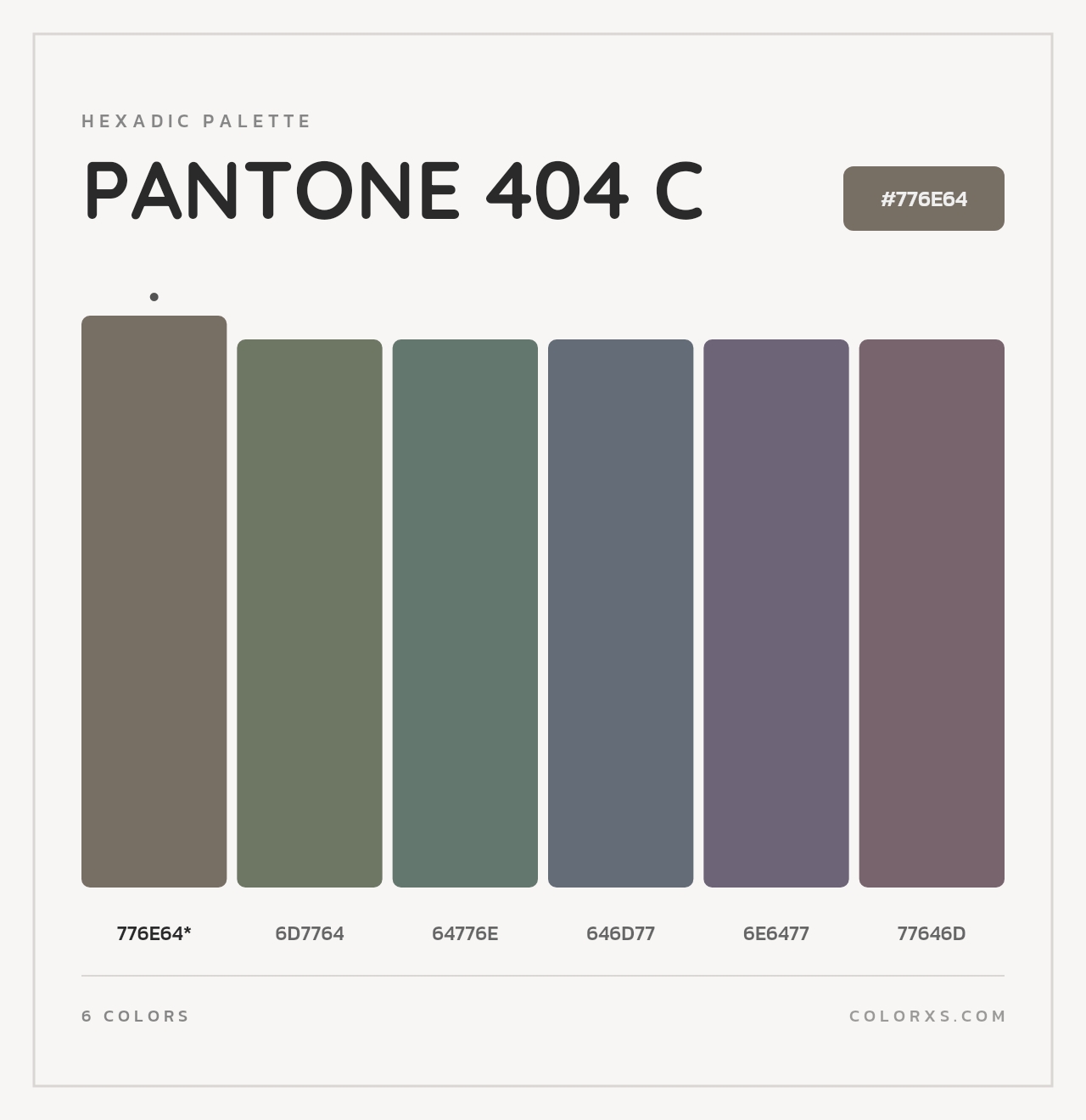 PANTONE 404 C - Hexadic Color Palette