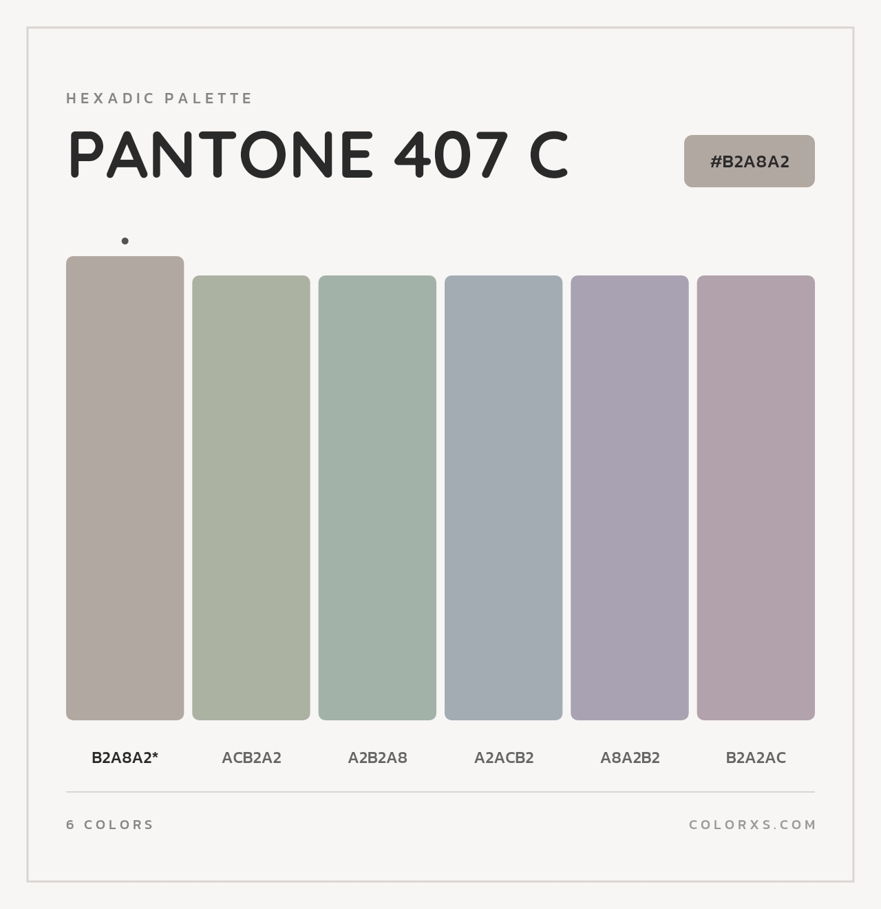 PANTONE 407 C - Hexadic Color Palette