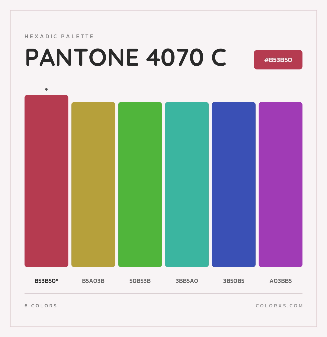 PANTONE 4070 C - Hexadic Color Palette