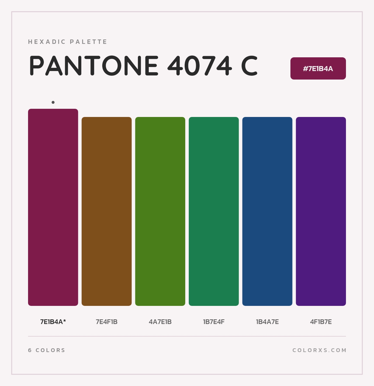 PANTONE 4074 C - Hexadic Color Palette