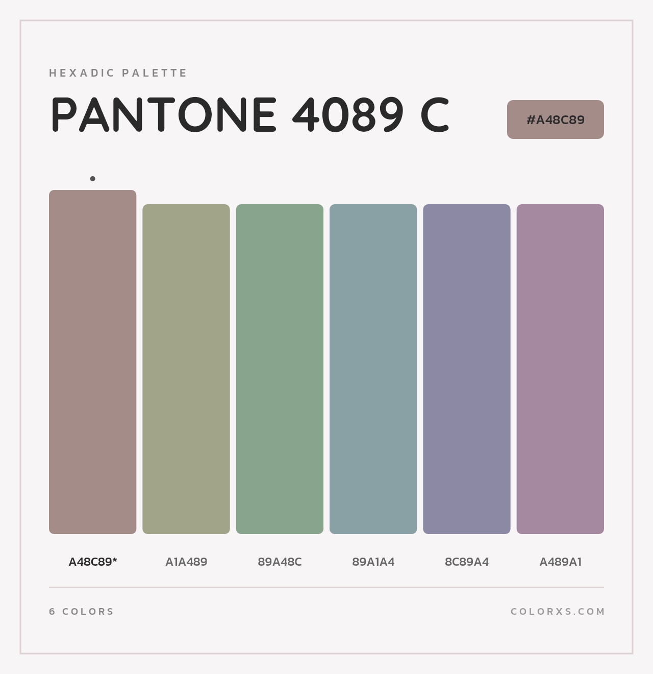 PANTONE 4089 C - Hexadic Color Palette