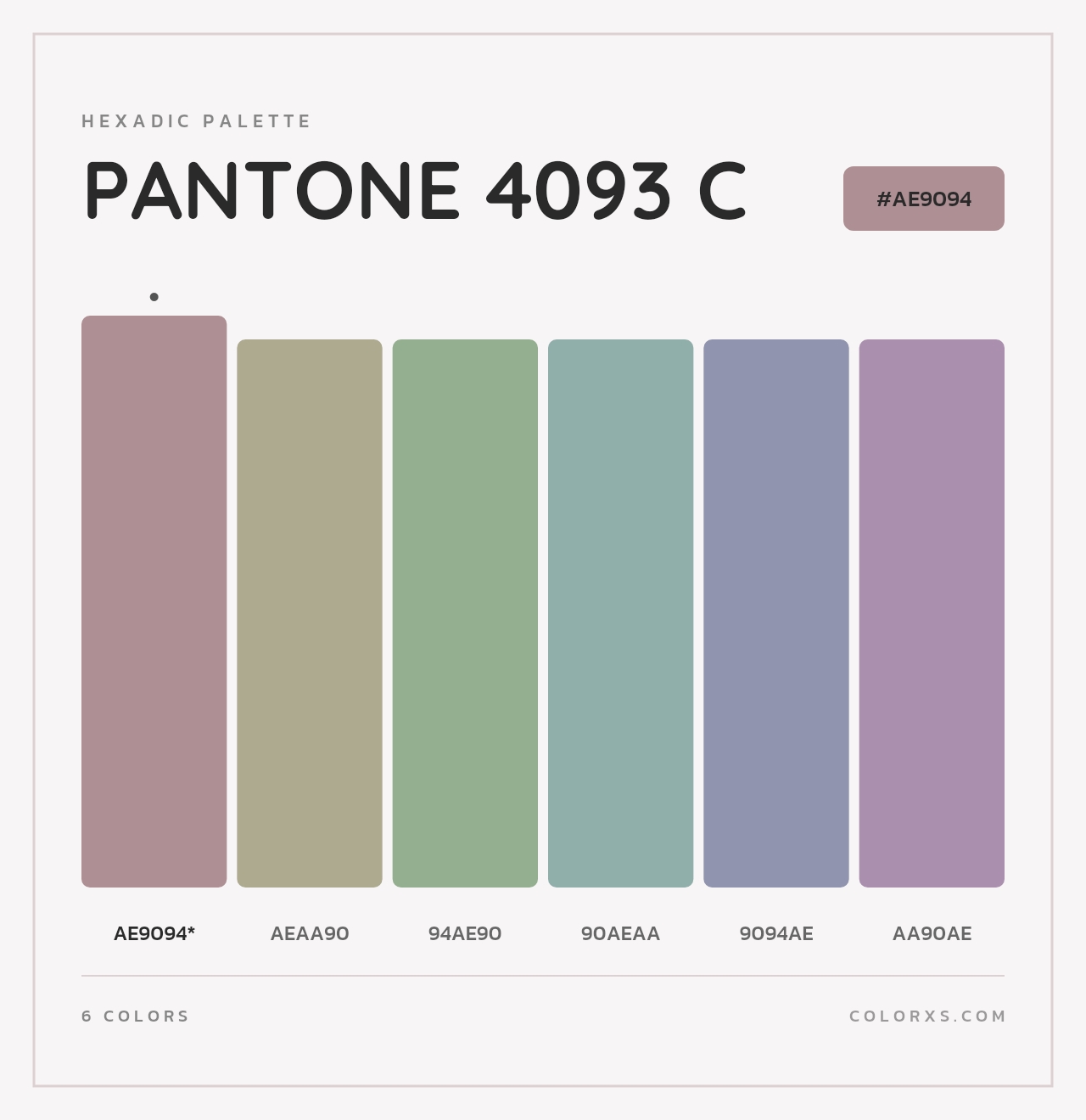 PANTONE 4093 C - Hexadic Color Palette