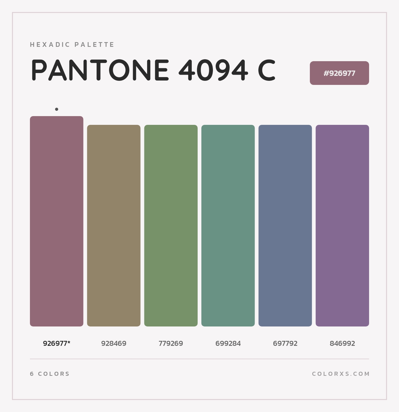 PANTONE 4094 C - Hexadic Color Palette