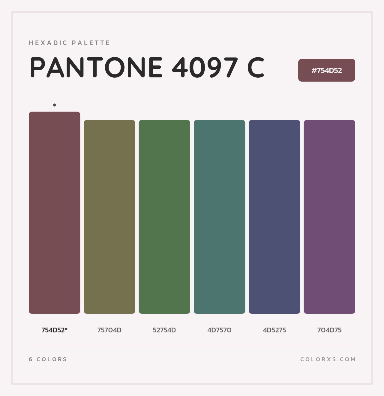 PANTONE 4097 C - Hexadic Color Palette