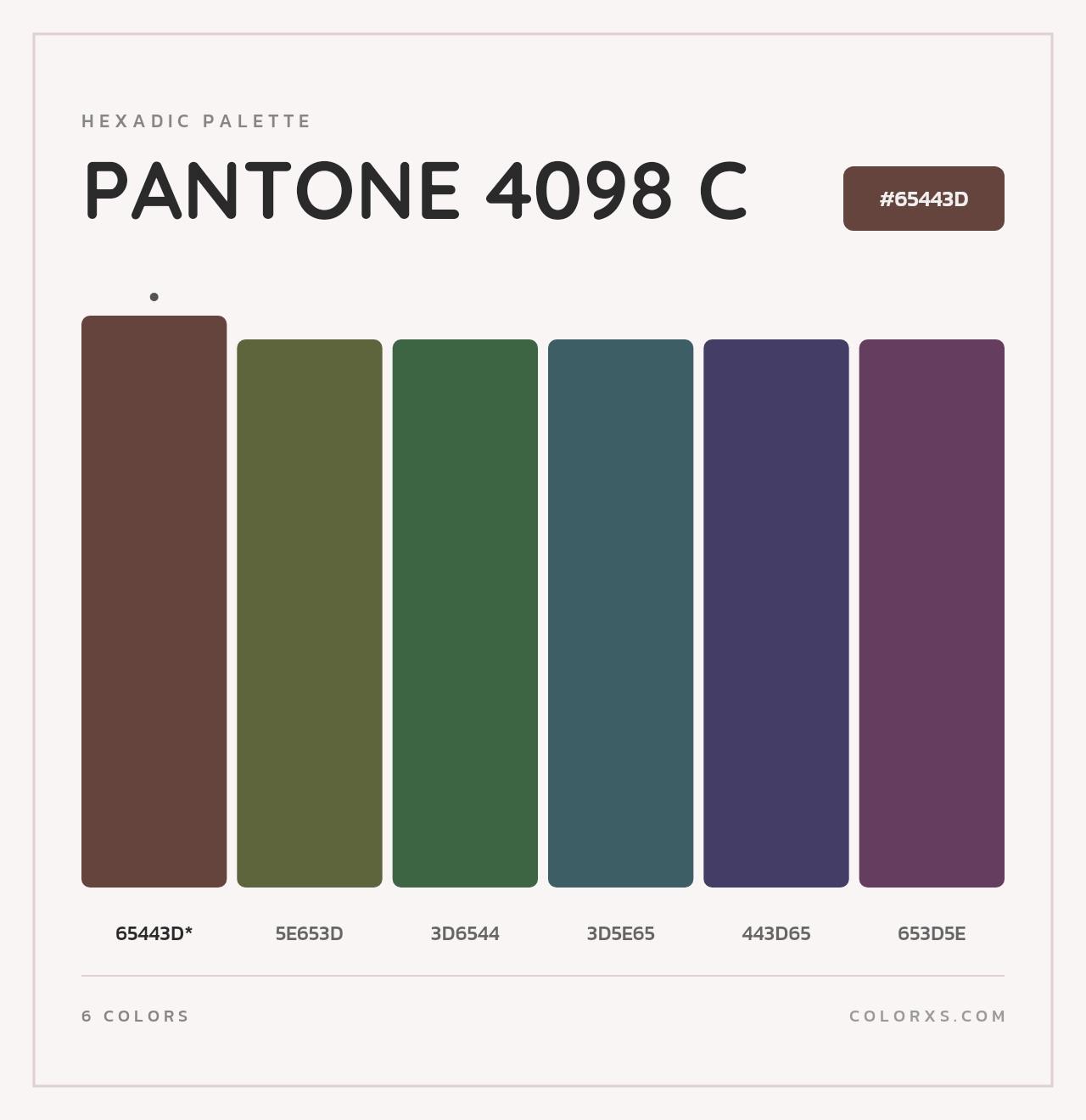 PANTONE 4098 C - Hexadic Color Palette