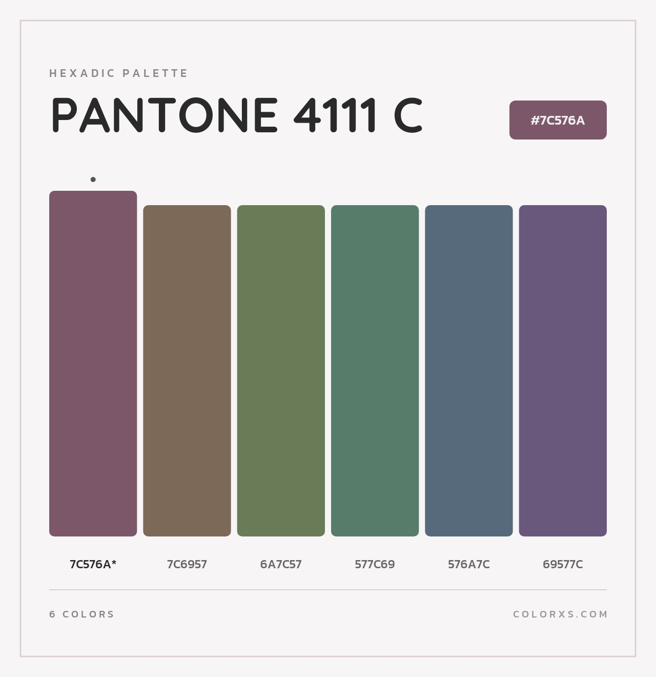 PANTONE 4111 C - Hexadic Color Palette
