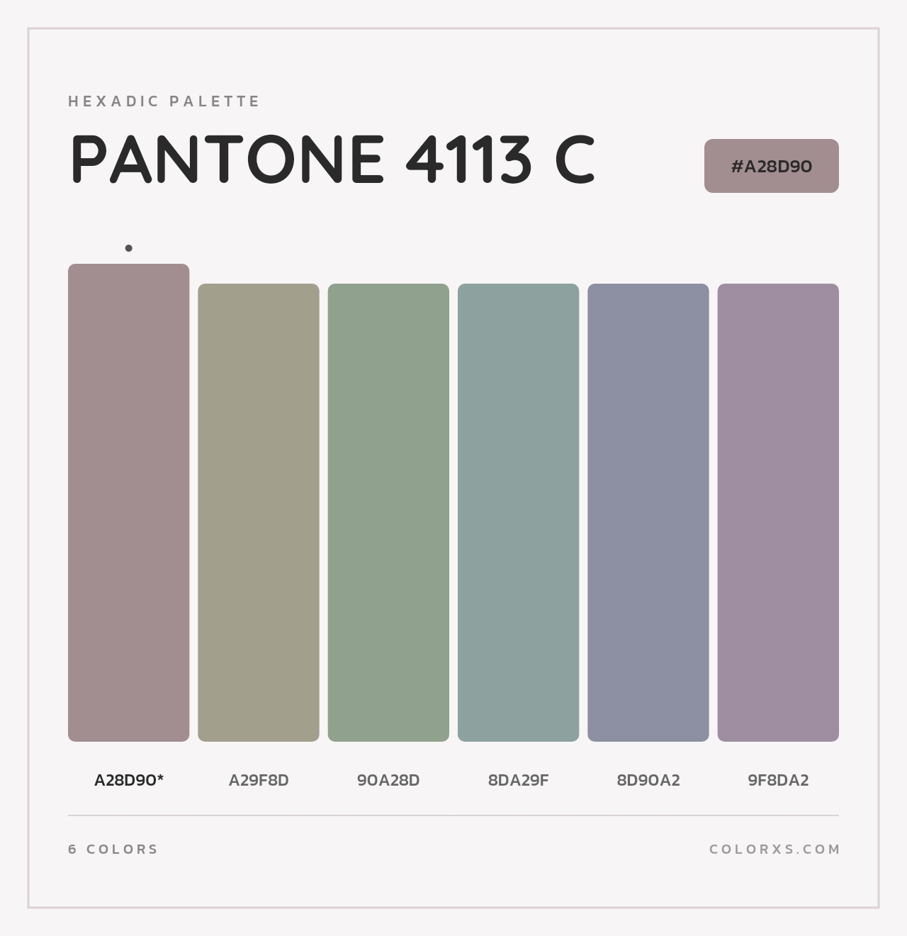 PANTONE 4113 C - Hexadic Color Palette