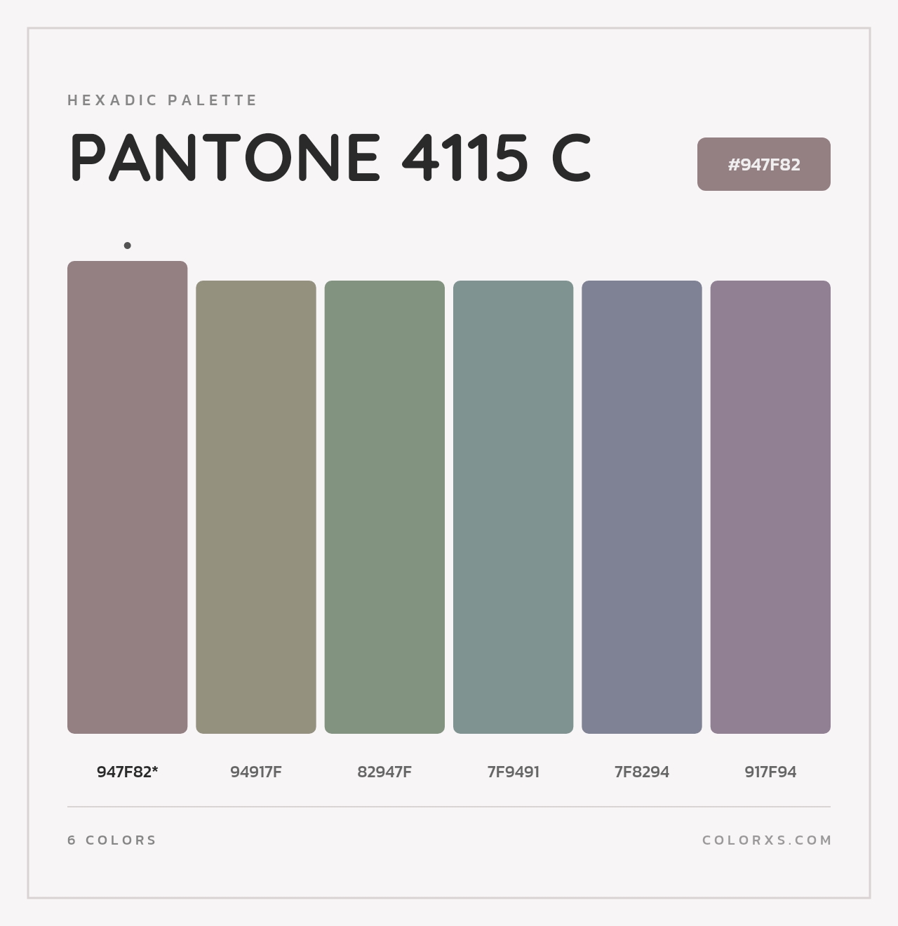 PANTONE 4115 C - Hexadic Color Palette