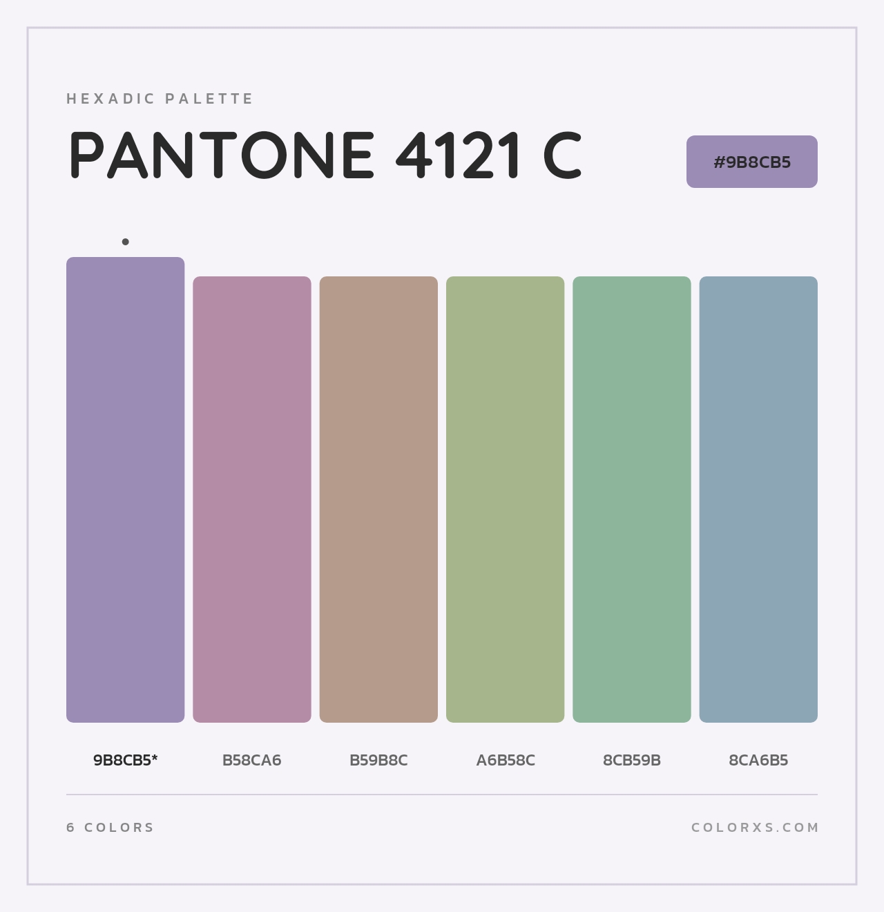 PANTONE 4121 C - Hexadic Color Palette