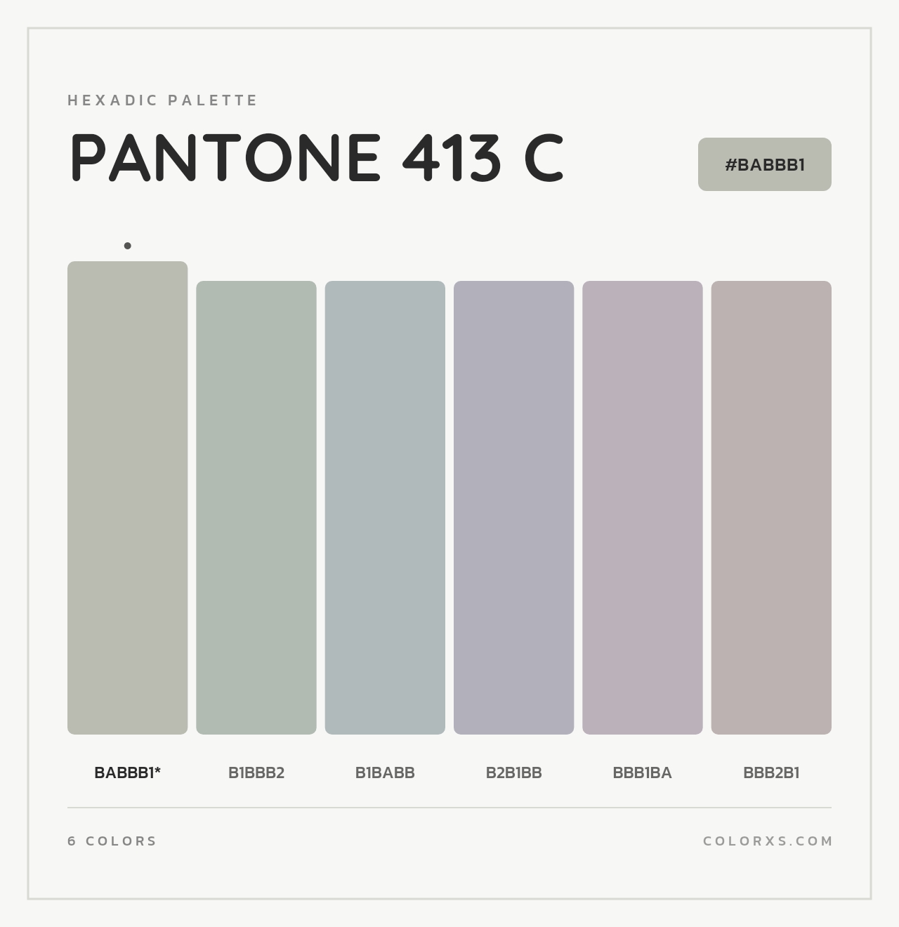 PANTONE 413 C - Hexadic Color Palette