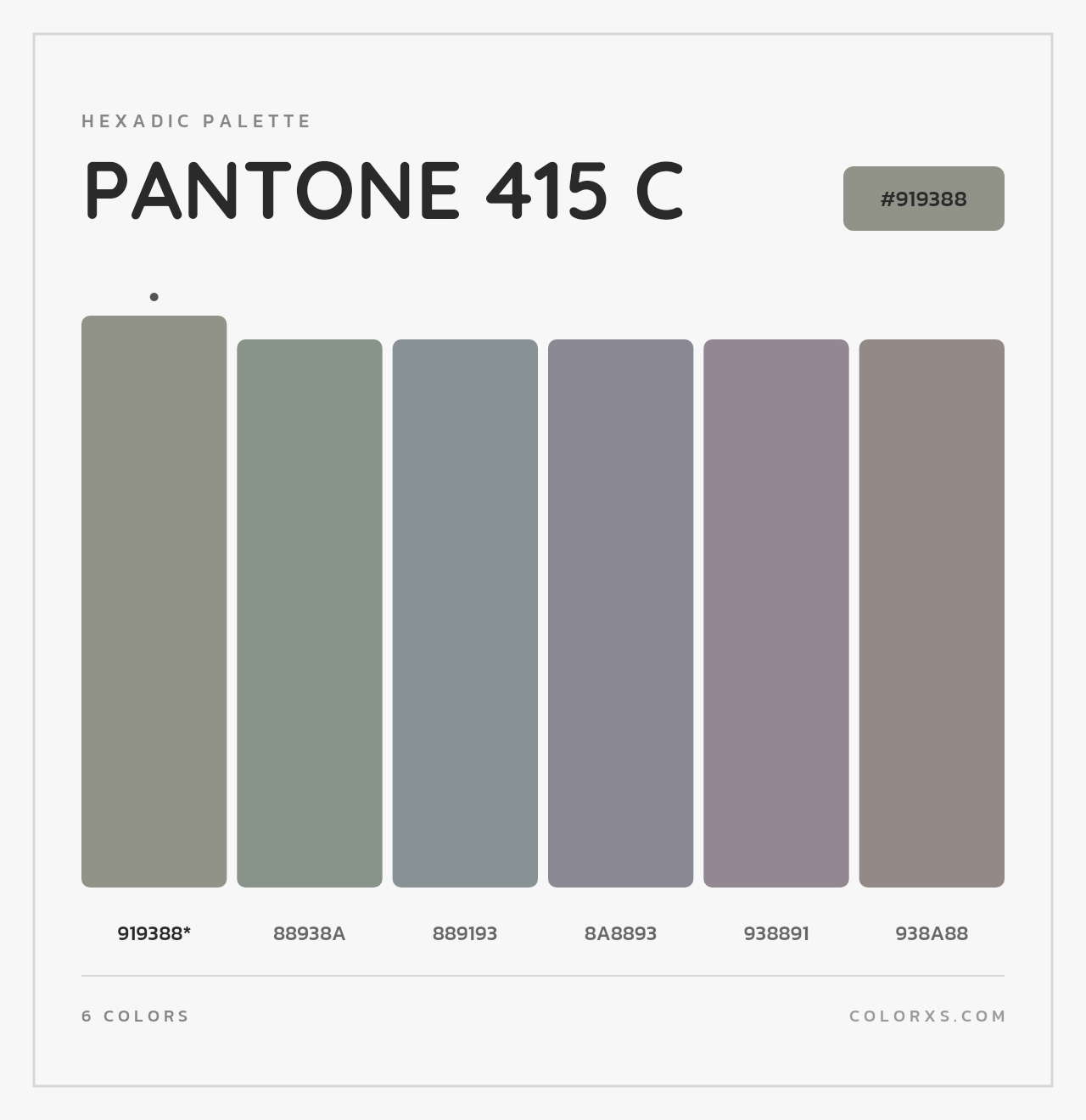 PANTONE 415 C - Hexadic Color Palette