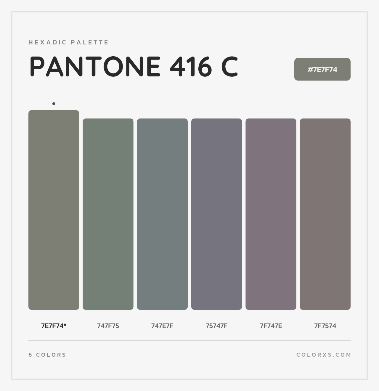 PANTONE 416 C - Hexadic Color Palette