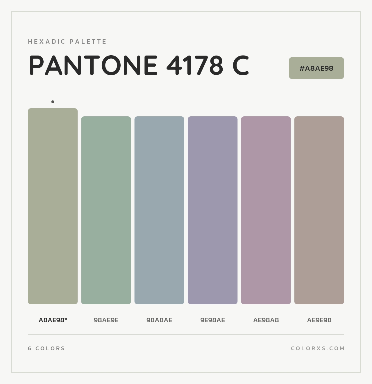 PANTONE 4178 C - Hexadic Color Palette