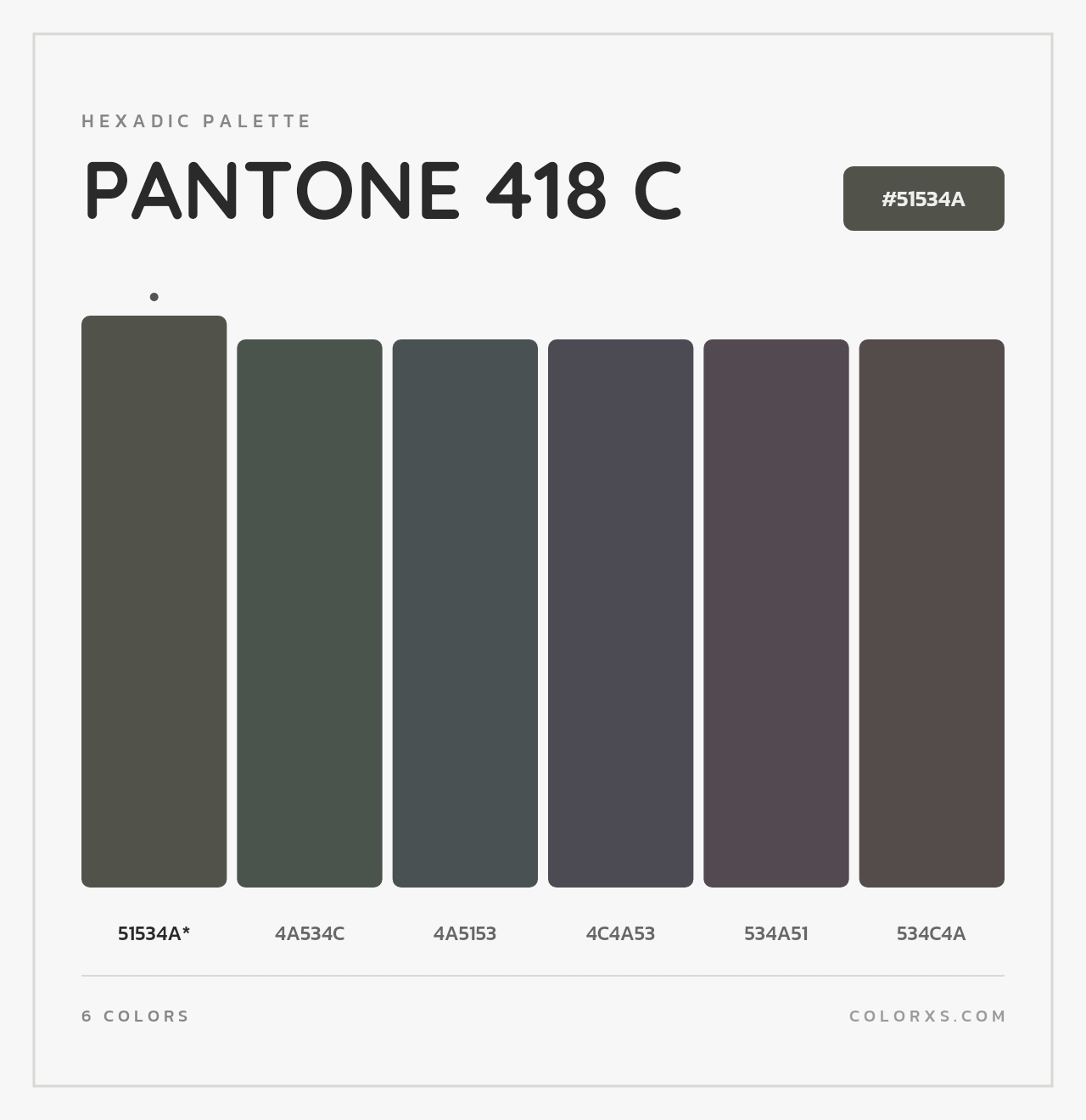 PANTONE 418 C - Hexadic Color Palette