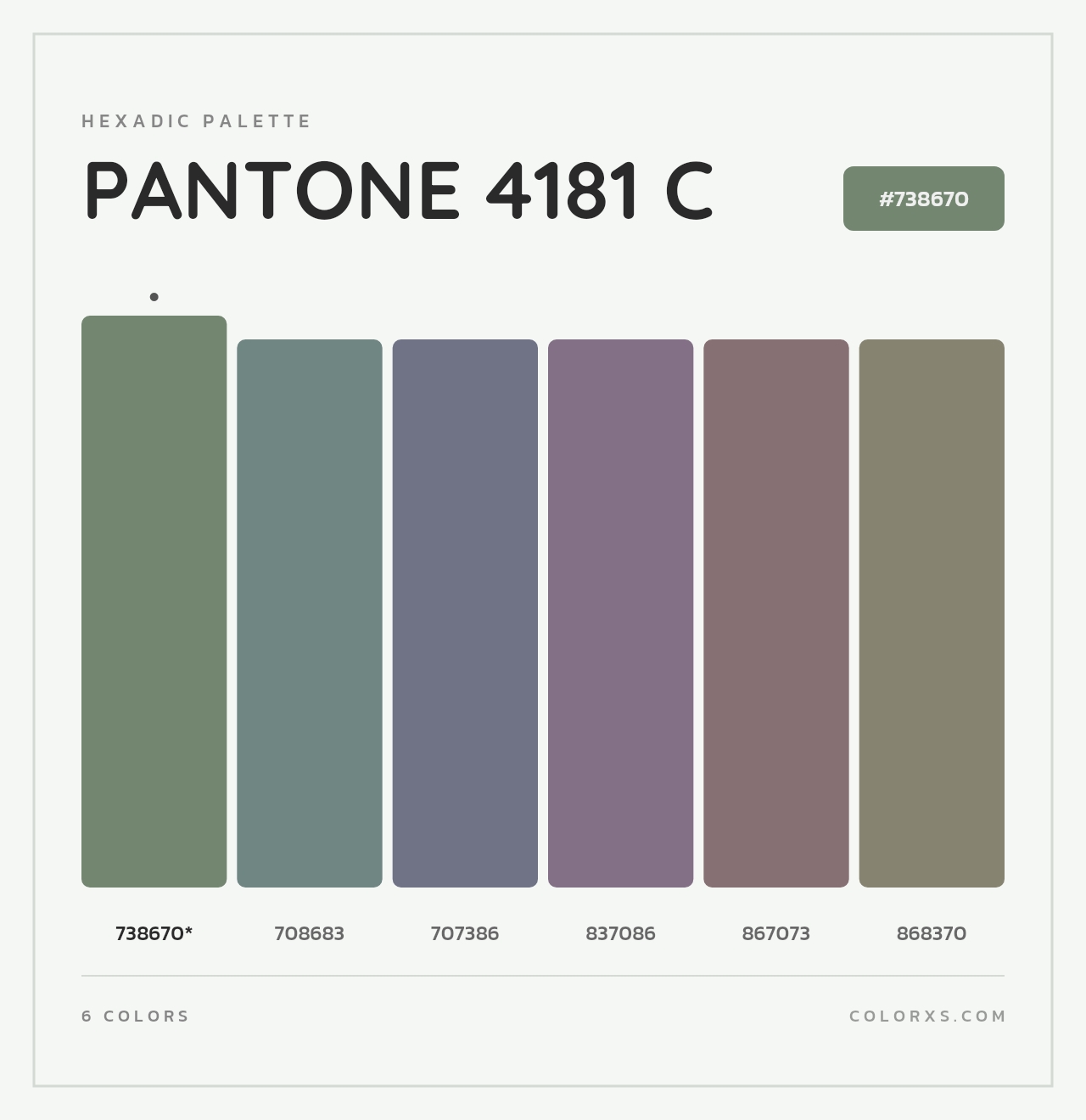 PANTONE 4181 C - Hexadic Color Palette